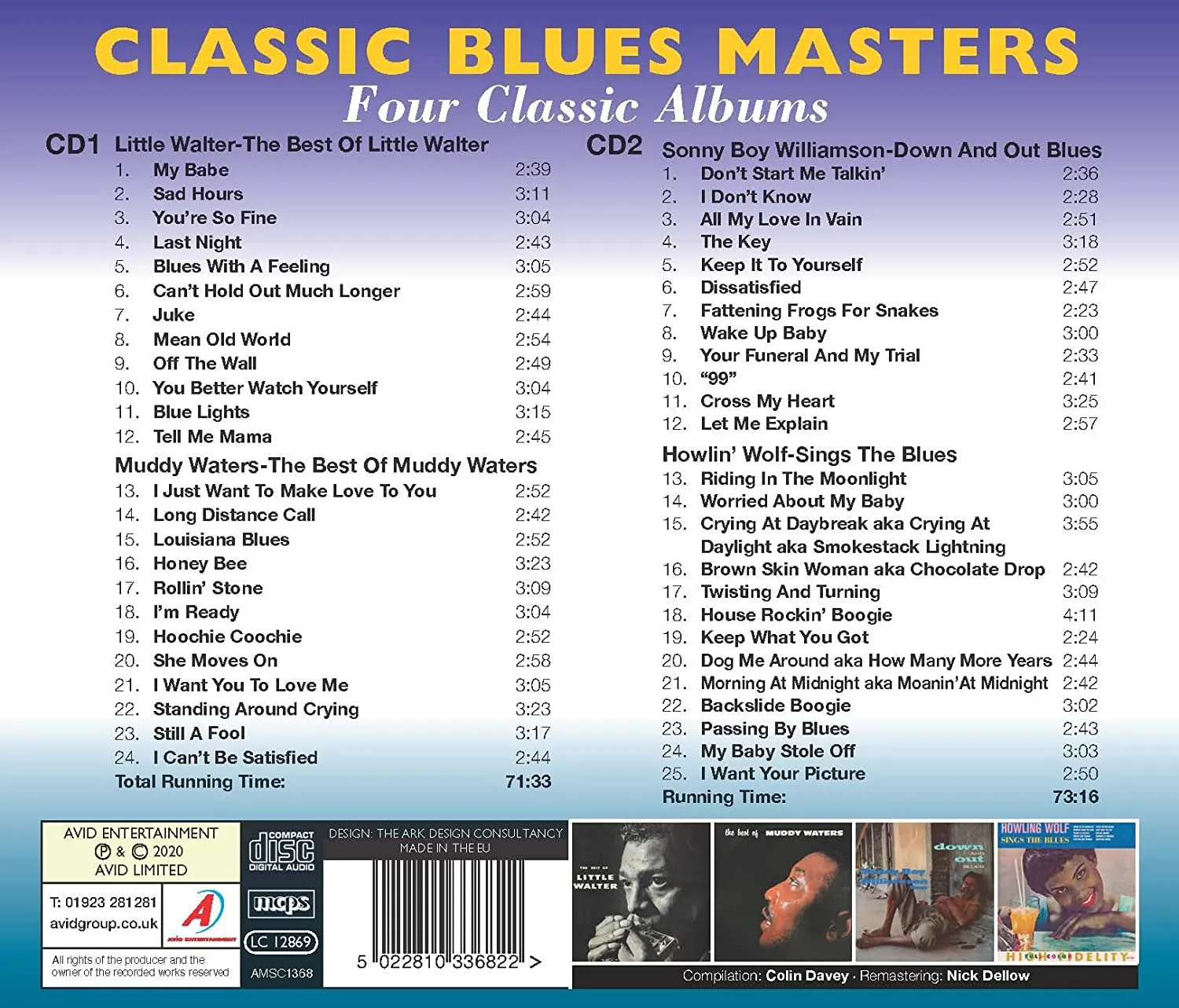 Classic Blues Masters - Four Classic Albums (The Best Of Little Walter / The Best Of Muddy Waters / Down And Out Blues / Sings The Blues) [Audio CD]