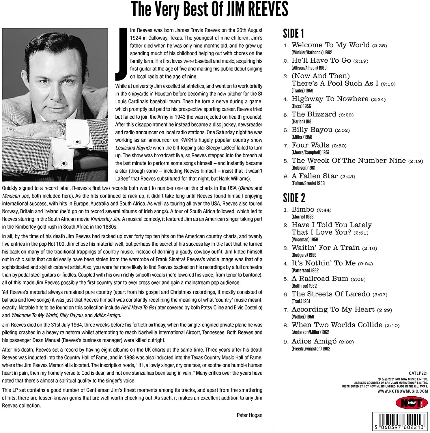 Jim Reeves - The Very Best Of [180g Vinyl LP] [VINYL]